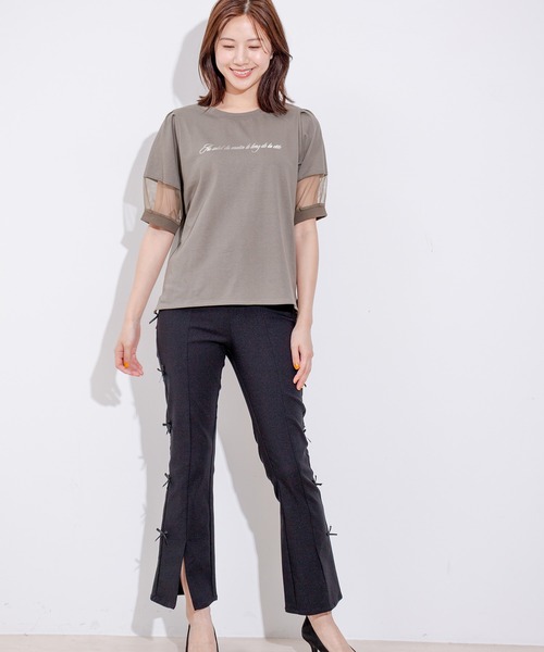 Jayro(ジャイロ)の「サイドリボンストレッチパンツ(その他パンツ・レディース・ブラック/サックスブルー/ブルー・M)」の7枚目の写真