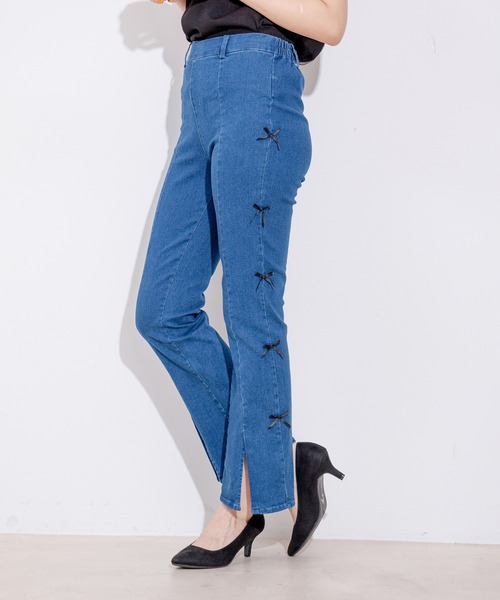 Jayro(ジャイロ)の「サイドリボンストレッチパンツ(その他パンツ・レディース・ブラック/サックスブルー/ブルー・M)」の13枚目の写真