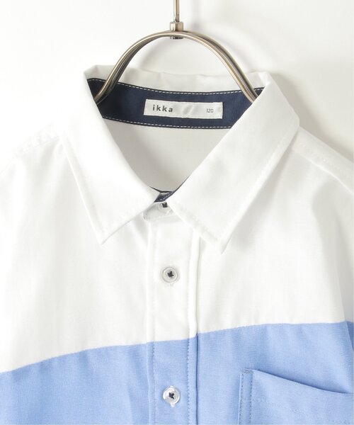 ikka(イッカ)の「アシメ切り替え半袖シャツ(120~160cm)(シャツ/ブラウス・キッズ・オフホワイト/ブラック・160/150/140/130/120)」の7枚目の写真