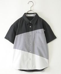ikka | アシメ切り替え半袖シャツ(120~160cm)(シャツ/ブラウス)
