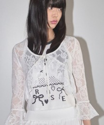 L.H.P | NOFFICIALNOFFICE/ノーフィシャルノフィス/ROSE LACE FRILL CARDIGAN WHITE(カーディガン/ボレロ)