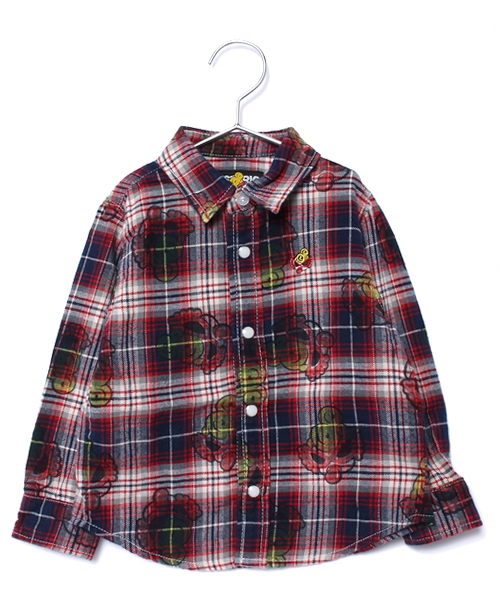 HYSTERIC MINI(ヒステリックミニ)の「BABY Rolling mini check checked 総柄 シャツ(シャツ/ブラウス・キッズ・レッド系その他/トリコロール・90)」の2枚目の写真