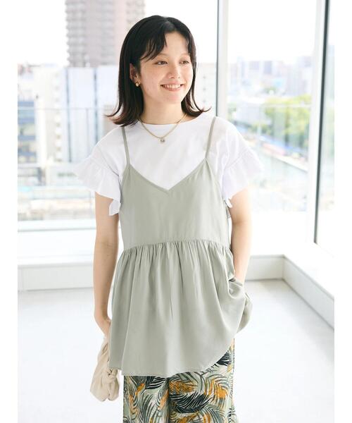 CRAFT STANDARD BOUTIQUE(クラフトスタンダードブティック)の「レーヨンキャミチュニック(チュニック・レディース・ブラック/サックスブルー/アイボリー・FREE)」の21枚目の写真