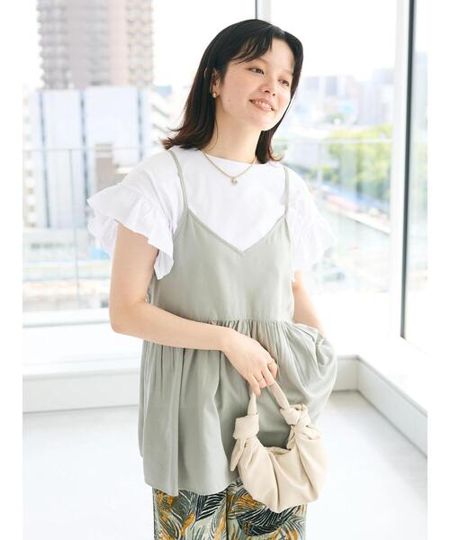 CRAFT STANDARD BOUTIQUE(クラフトスタンダードブティック)の「レーヨンキャミチュニック(チュニック・レディース・ブラック/サックスブルー/アイボリー・FREE)」の20枚目の写真