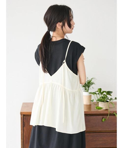 CRAFT STANDARD BOUTIQUE(クラフトスタンダードブティック)の「レーヨンキャミチュニック(チュニック・レディース・ブラック/サックスブルー/アイボリー・FREE)」の12枚目の写真