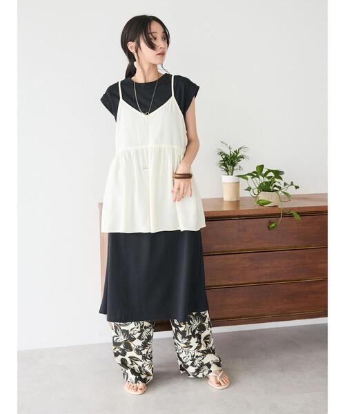 CRAFT STANDARD BOUTIQUE(クラフトスタンダードブティック)の「レーヨンキャミチュニック(チュニック・レディース・ブラック/サックスブルー/アイボリー・FREE)」の11枚目の写真