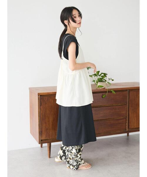 CRAFT STANDARD BOUTIQUE(クラフトスタンダードブティック)の「レーヨンキャミチュニック(チュニック・レディース・ブラック/サックスブルー/アイボリー・FREE)」の10枚目の写真