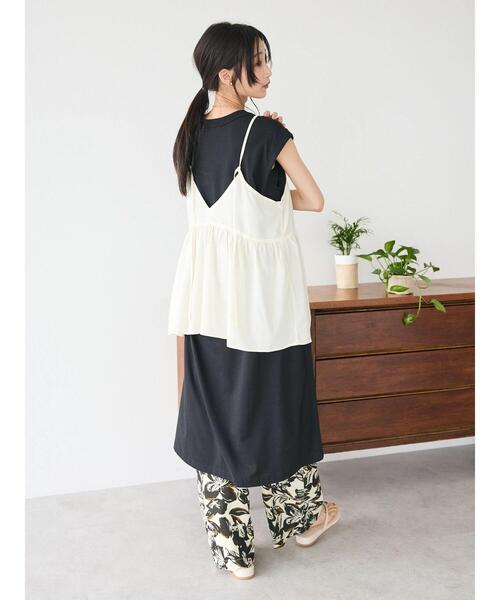 CRAFT STANDARD BOUTIQUE(クラフトスタンダードブティック)の「レーヨンキャミチュニック(チュニック・レディース・ブラック/サックスブルー/アイボリー・FREE)」の9枚目の写真