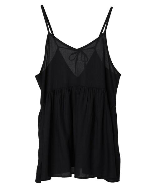 CRAFT STANDARD BOUTIQUE(クラフトスタンダードブティック)の「レーヨンキャミチュニック(チュニック・レディース・ブラック/サックスブルー/アイボリー・FREE)」の8枚目の写真