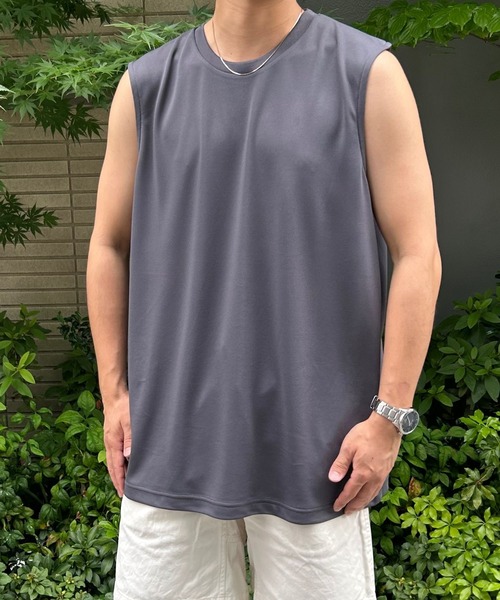 etre pret(エトレプレ)の「汗臭・生乾き臭をブロック!抗菌防臭ドライノースリーブトップス【ユニセックス】(Tシャツ/カットソー・レディース・ブラック/カーキ/チャコールグレー/ホワイト/ネイビー/レッド系・X-SMALL/SMALL/MEDIUM/LARGE/X-LARGE/XX-LARGE)」の16枚目の写真