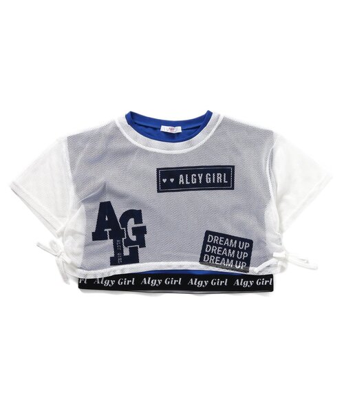 algy（アルジー）の「【ACTIVE・接触冷感・吸水速乾】メッシュトップス&インナーセット（Tシャツ/カットソー・キッズ・オフホワイト/ミント/ブラック・SMALL/MEDIUM/X-SMALL/XX-SMALL）」の2枚目の写真