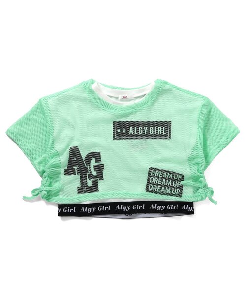 algy（アルジー）の「【ACTIVE・接触冷感・吸水速乾】メッシュトップス&インナーセット（Tシャツ/カットソー・キッズ・オフホワイト/ミント/ブラック・SMALL/MEDIUM/X-SMALL/XX-SMALL）」の3枚目の写真
