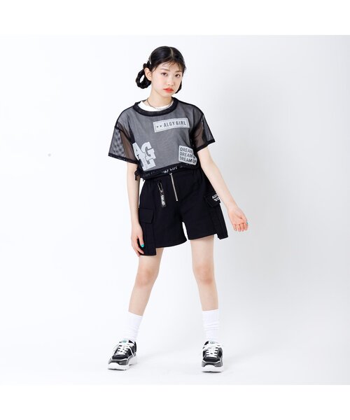 algy（アルジー）の「【ACTIVE・接触冷感・吸水速乾】メッシュトップス&インナーセット（Tシャツ/カットソー・キッズ・オフホワイト/ミント/ブラック・SMALL/MEDIUM/X-SMALL/XX-SMALL）」の5枚目の写真