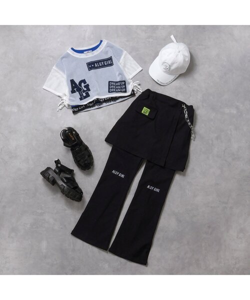 algy（アルジー）の「【ACTIVE・接触冷感・吸水速乾】メッシュトップス&インナーセット（Tシャツ/カットソー・キッズ・オフホワイト/ミント/ブラック・SMALL/MEDIUM/X-SMALL/XX-SMALL）」の7枚目の写真