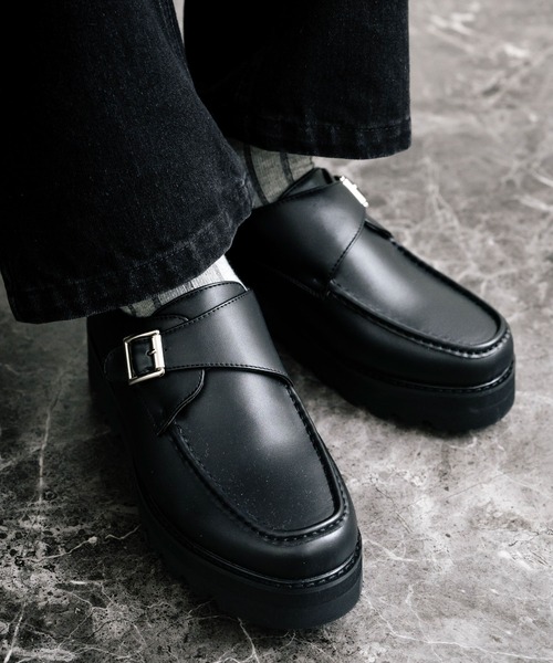 Rocky Monroe(ロッキーモンロー)の「ボリュームソールモカシンシューズ(モカシン/デッキシューズ・メンズ・ブラック・40/42/44)」の15枚目の写真