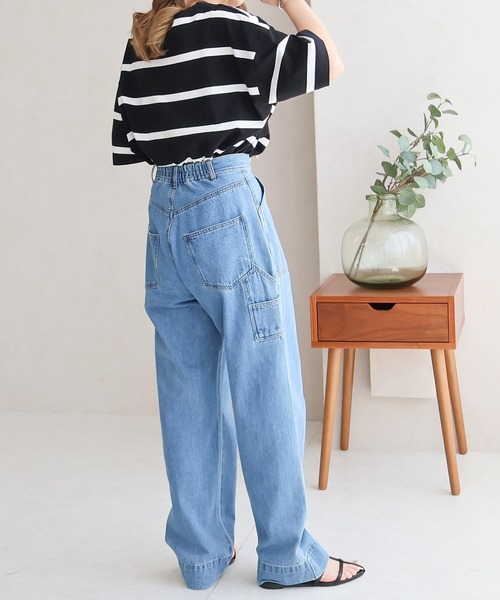 Social GIRL（ソーシャルガール）の「ワイドボーダーBIGTシャツ（Tシャツ/カットソー・レディース・グレイッシュベージュ/ブルー/ブラック・FREE）」の15枚目の写真