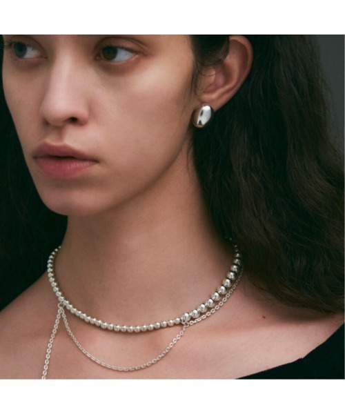 quip queint(クイップクエイント)の「【quip queint】bowling studs oval pierce / ボウリング スタッド オーバル ピアス(ピアス(両耳用)・レディース・シルバー・FREE)」の8枚目の写真