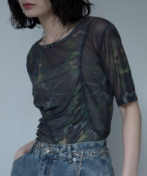 シャリー⭐︎ アシンメトリーシャーリングシアートップス（Tシャツ/カットソー