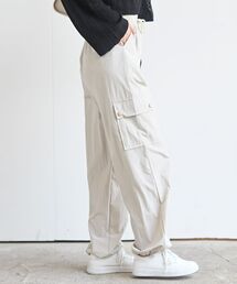 裾ドロストナイロンカーゴパンツ