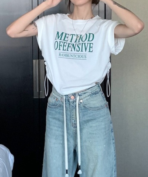 almo(アルモ)の「【MASHIRO】サイドローストクロップドTシャツ Y2K(Tシャツ/カットソー・レディース・ホワイト/グレー系その他・FREE)」の11枚目の写真