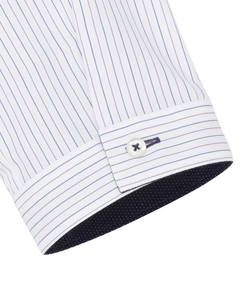 TOKYO SHIRTS（トウキョウシャツ）の「形態安定ノーアイロン レギュラー 7分袖ビジネスワイシャツ（ビジネスシャツ・レディース・パープル・LL/M/L/XL/S）」の4枚目の写真