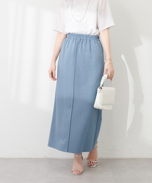 natural couture(ナチュラルクチュール)の「osono×akoカットポンチピンタックタイトスカート(スカート・レディース・ピンク/ブラック/グレー/ブルー/ブラウン・FREE/LARGE)」の16枚目の写真