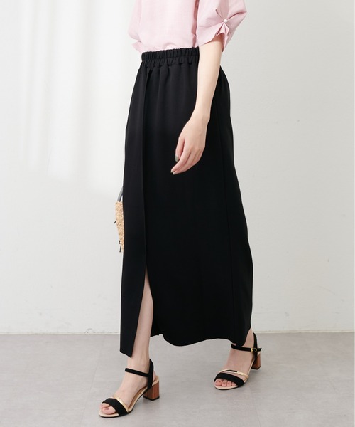 natural couture(ナチュラルクチュール)の「osono×akoカットポンチピンタックタイトスカート(スカート・レディース・ピンク/ブラック/グレー/ブルー/ブラウン・FREE/LARGE)」の10枚目の写真