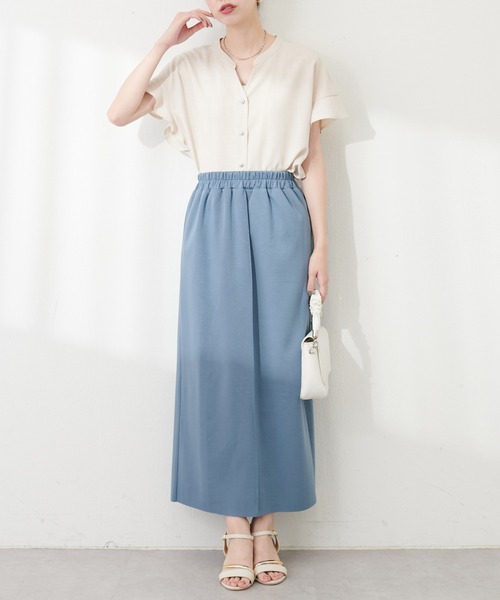 natural couture(ナチュラルクチュール)の「osono×akoカットポンチピンタックタイトスカート(スカート・レディース・ピンク/ブラック/グレー/ブルー/ブラウン・FREE/LARGE)」の19枚目の写真