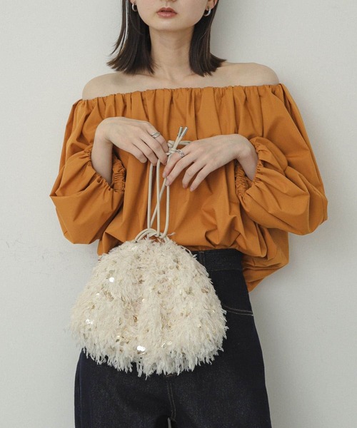 SENSE OF PLACE by URBAN RESEARCH（センスオブプレイスバイアーバンリサーチ）の「スパンコールバッグ（ハンドバッグ・レディース・アイボリー/グレー・ONE）」の20枚目の写真