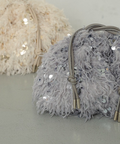 SENSE OF PLACE by URBAN RESEARCH（センスオブプレイスバイアーバンリサーチ）の「スパンコールバッグ（ハンドバッグ・レディース・アイボリー/グレー・ONE）」の12枚目の写真