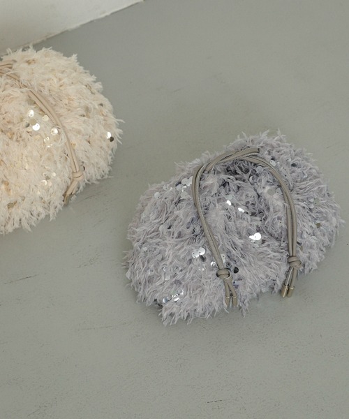 SENSE OF PLACE by URBAN RESEARCH（センスオブプレイスバイアーバンリサーチ）の「スパンコールバッグ（ハンドバッグ・レディース・アイボリー/グレー・ONE）」の10枚目の写真