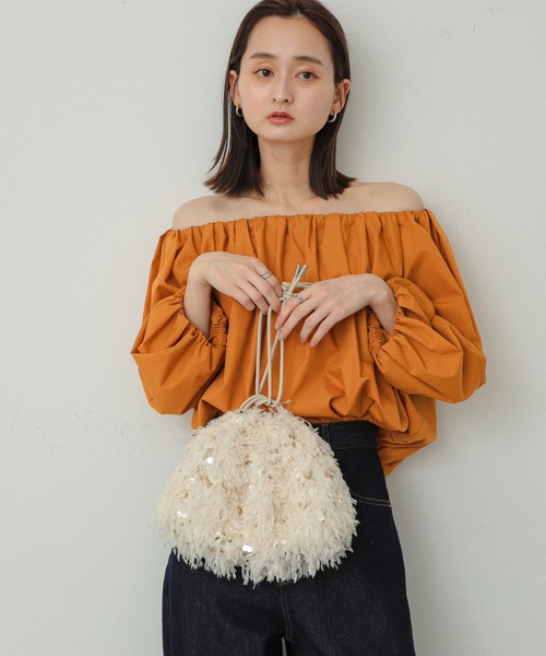 SENSE OF PLACE by URBAN RESEARCH（センスオブプレイスバイアーバンリサーチ）の「スパンコールバッグ（ハンドバッグ・レディース・アイボリー/グレー・ONE）」の9枚目の写真