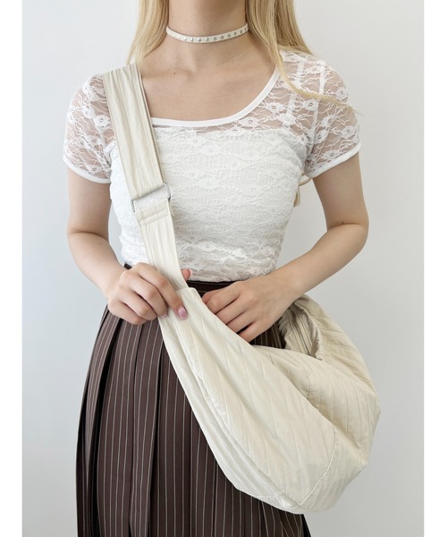 WC(ダブル シー)の「ダブルジップショルダー(ショルダーバッグ・レディース・ピンク/ブラック/アイボリー・FREE)」の6枚目の写真