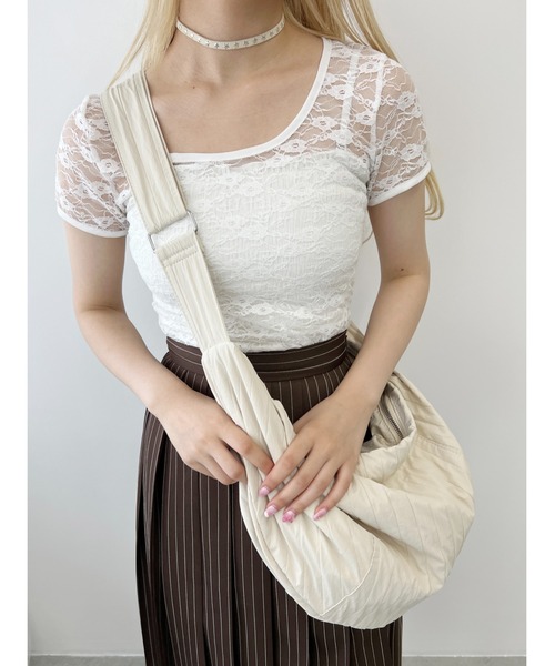 WC(ダブル シー)の「ダブルジップショルダー(ショルダーバッグ・レディース・ピンク/ブラック/アイボリー・FREE)」の8枚目の写真