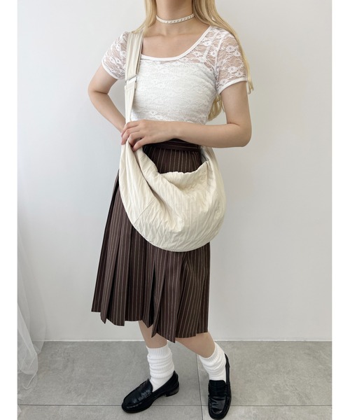 WC(ダブル シー)の「ダブルジップショルダー(ショルダーバッグ・レディース・ピンク/ブラック/アイボリー・FREE)」の9枚目の写真