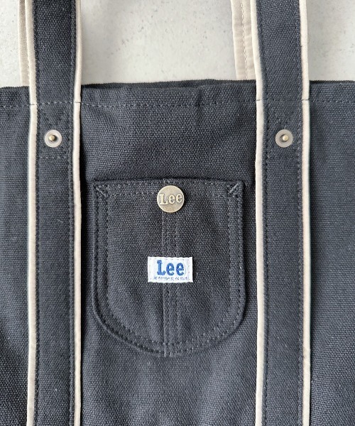 Lee(リー)の「Lee/リー アクセントカラー カバーオールポケット トート Sサイズ(トートバッグ・レディース・ホワイト×パープル/ブラウン/ブルー/ホワイト×ブルー/ブラック/ホワイト×ブラック/ホワイト×ライム・FREE)」の17枚目の写真