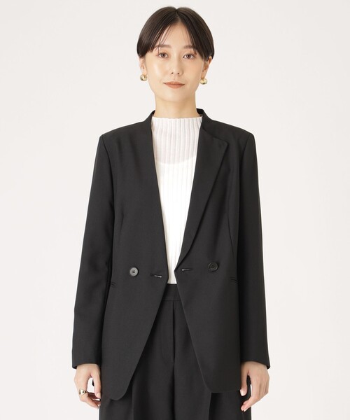 【セール】【イチオシ/セットアップ】セミダブルノーカラージャケット（テーラードジャケット）｜CAST:（キャスト コロン）
