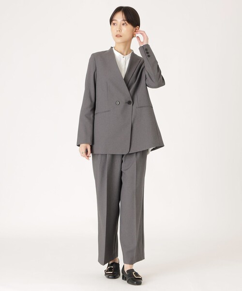 【セール】【イチオシ/セットアップ】セミダブルノーカラージャケット（テーラードジャケット）｜CAST:（キャスト コロン）