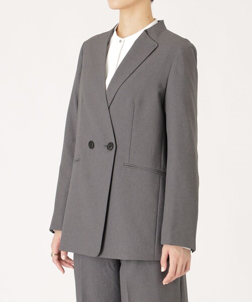 【セール】【イチオシ/セットアップ】セミダブルノーカラージャケット（テーラードジャケット）｜CAST:（キャスト コロン）
