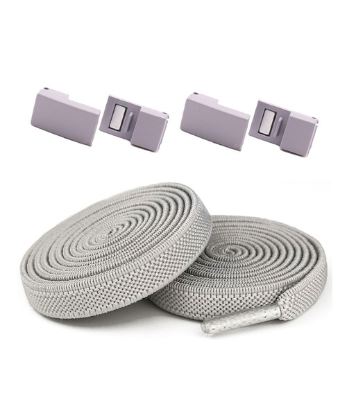 florist（フローリスト）の「【結ばない靴紐】マグネット式カラフルストレッチ0.8cm幅 靴ひも2本セット（1足分）（シューズ小物/雑貨・レディース・ピンク/ライトグレー/ホワイト/レッド/パープル/オレンジ/イエロー/ブラック/スカイブルー/ブルー/グリーン/ダークグレー・ONESIZE）」の3枚目の写真