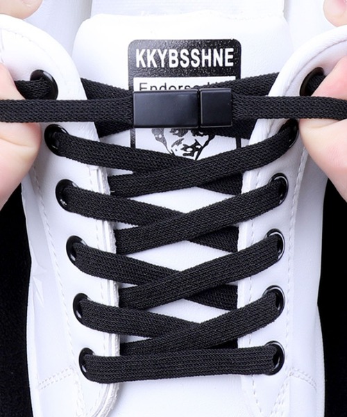 florist（フローリスト）の「【結ばない靴紐】マグネット式カラフルストレッチ0.8cm幅 靴ひも2本セット（1足分）（シューズ小物/雑貨・レディース・ピンク/ライトグレー/ホワイト/レッド/パープル/オレンジ/イエロー/ブラック/スカイブルー/ブルー/グリーン/ダークグレー・ONESIZE）」の13枚目の写真