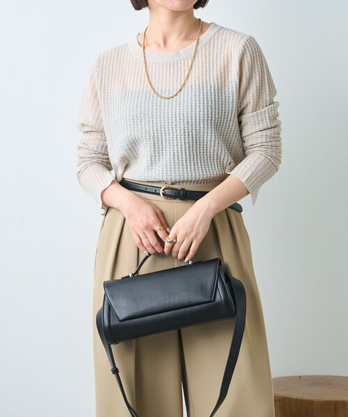 Jena espace merveilleux(ジェナ エスパスメルヴェイユ)の「シアーラメチェックニット(ニット/セーター・レディース・ベージュ/ブラウン・FREE)」の20枚目の写真