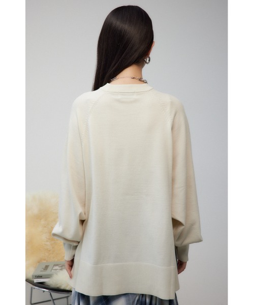 AZUL by moussy(アズールバイマウジー)の「フォルムニットプルオーバー(Tシャツ/カットソー・レディース・ブラック/ダークブルー/アイボリー/杢グレー/レッド・FREE)」の11枚目の写真