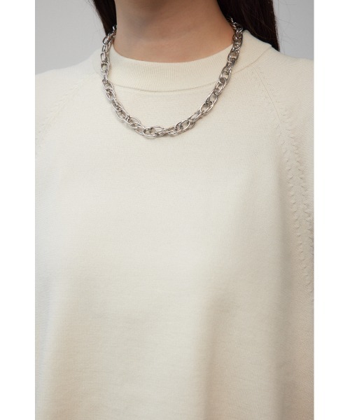 AZUL by moussy(アズールバイマウジー)の「フォルムニットプルオーバー(Tシャツ/カットソー・レディース・ブラック/ダークブルー/アイボリー/杢グレー/レッド・FREE)」の12枚目の写真