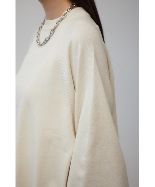 AZUL by moussy(アズールバイマウジー)の「フォルムニットプルオーバー(Tシャツ/カットソー・レディース・ブラック/ダークブルー/アイボリー/杢グレー/レッド・FREE)」の13枚目の写真