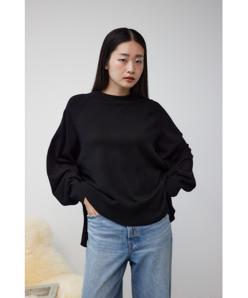 AZUL by moussy(アズールバイマウジー)の「フォルムニットプルオーバー(Tシャツ/カットソー・レディース・ブラック/ダークブルー/アイボリー/杢グレー/レッド・FREE)」の18枚目の写真