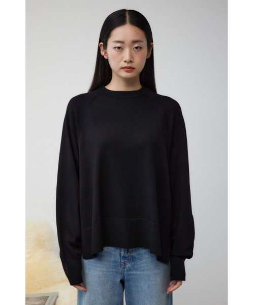 AZUL by moussy(アズールバイマウジー)の「フォルムニットプルオーバー(Tシャツ/カットソー・レディース・ブラック/ダークブルー/アイボリー/杢グレー/レッド・FREE)」の20枚目の写真