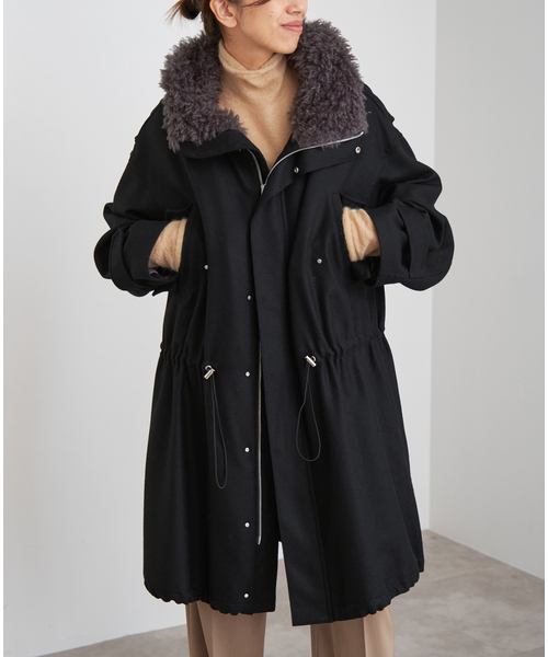 IENA（イエナ）の「ウーステッドフランネルモッズコート（モッズコート・レディース・ベージュ/ブラック・36/38）」の10枚目の写真