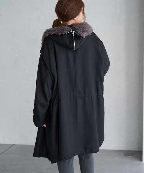 IENA（イエナ）の「ウーステッドフランネルモッズコート（モッズコート・レディース・ベージュ/ブラック・36/38）」の19枚目の写真