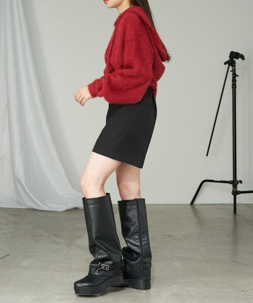 RAY CASSIN(レイカズン)の「ベルト付きハーフショートパンツ(その他パンツ・レディース・ブラック/グレー/ブラック系その他2/グレー系その他2・FREE)」の13枚目の写真